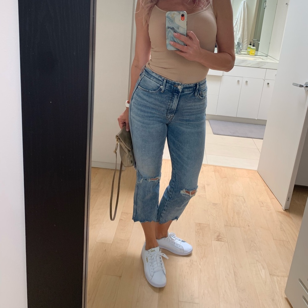 Good American high rise cropped jeans
